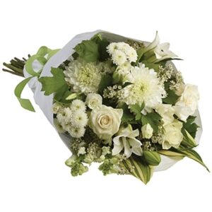 white roses bouquet